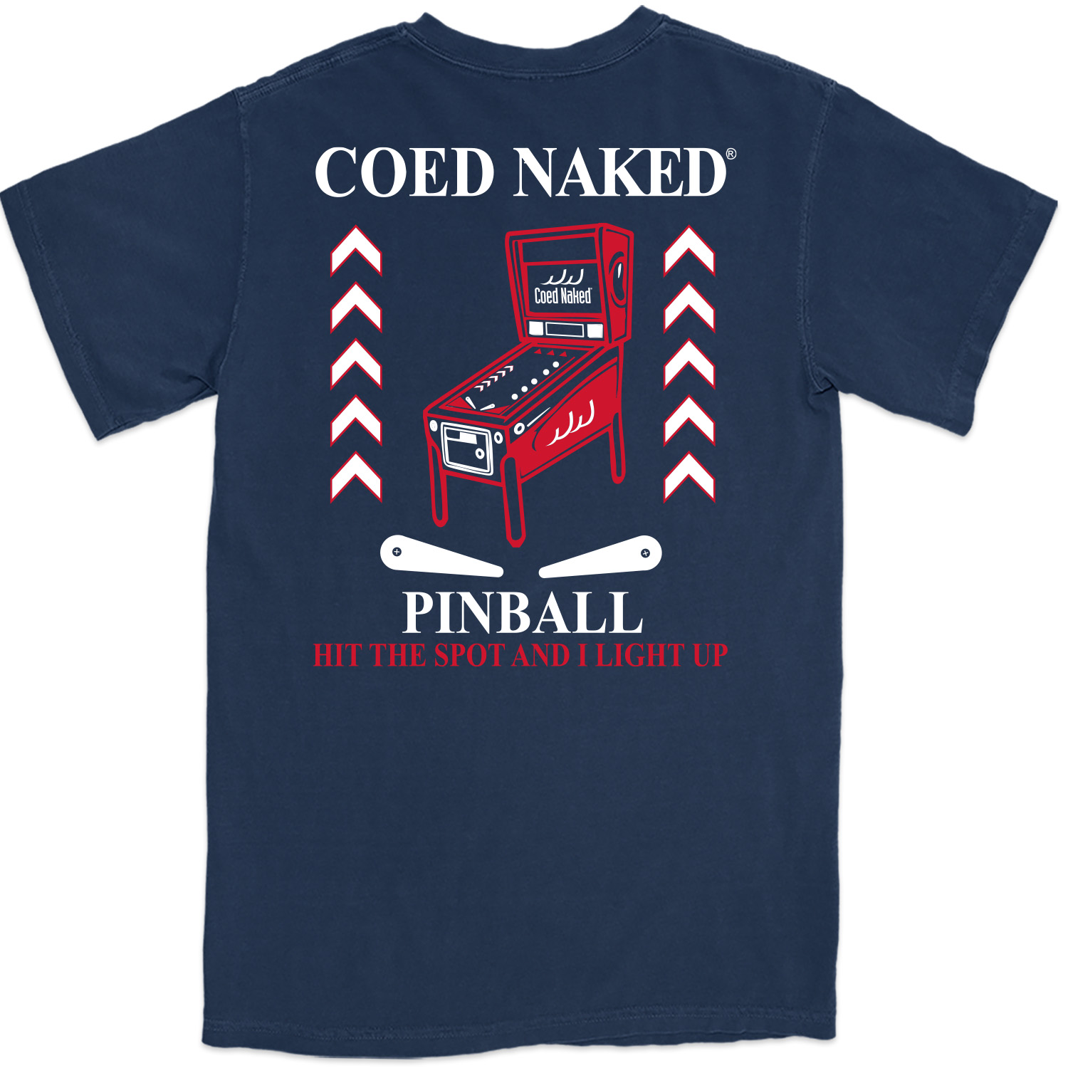Coed Naked Pinball Tee – Hit the Spot and Light Up