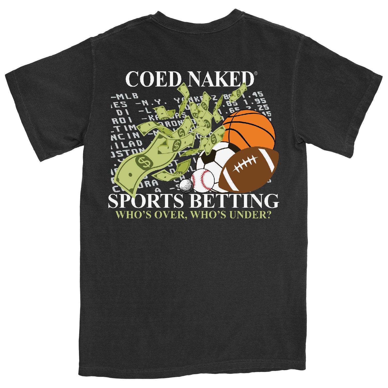 Coed Naked Sports Betting T-Shirt