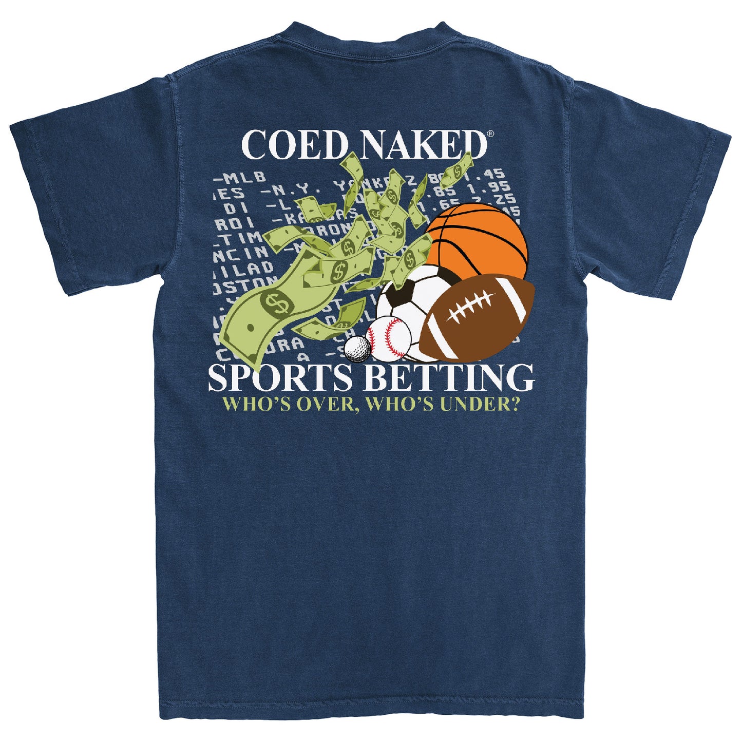 Coed Naked Sports Betting T-Shirt