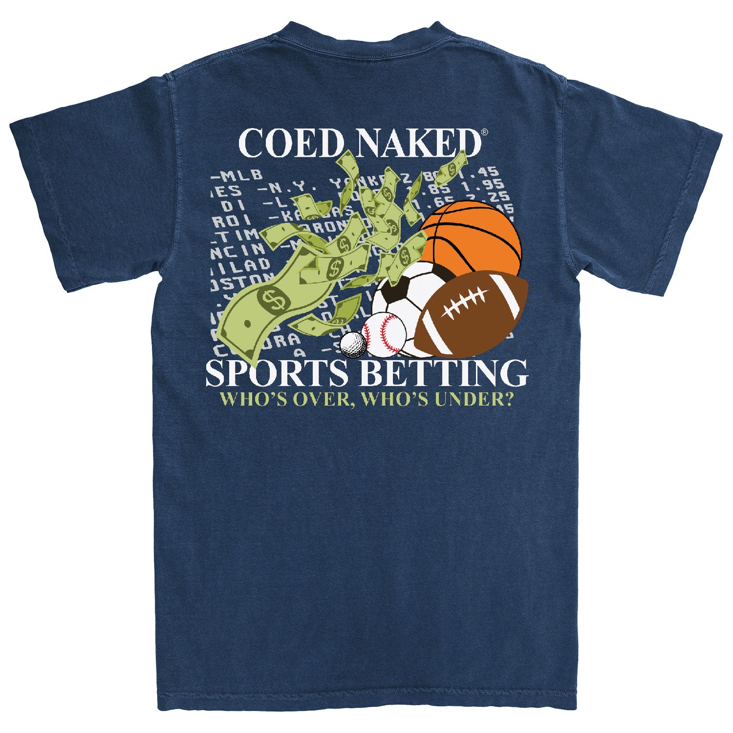 Coed Naked Sports Betting T-Shirt