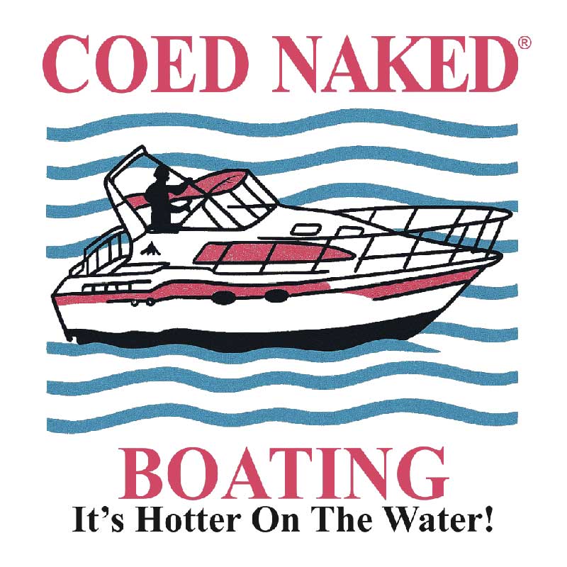 Coed Naked Boating Vintage T-Shirt Design