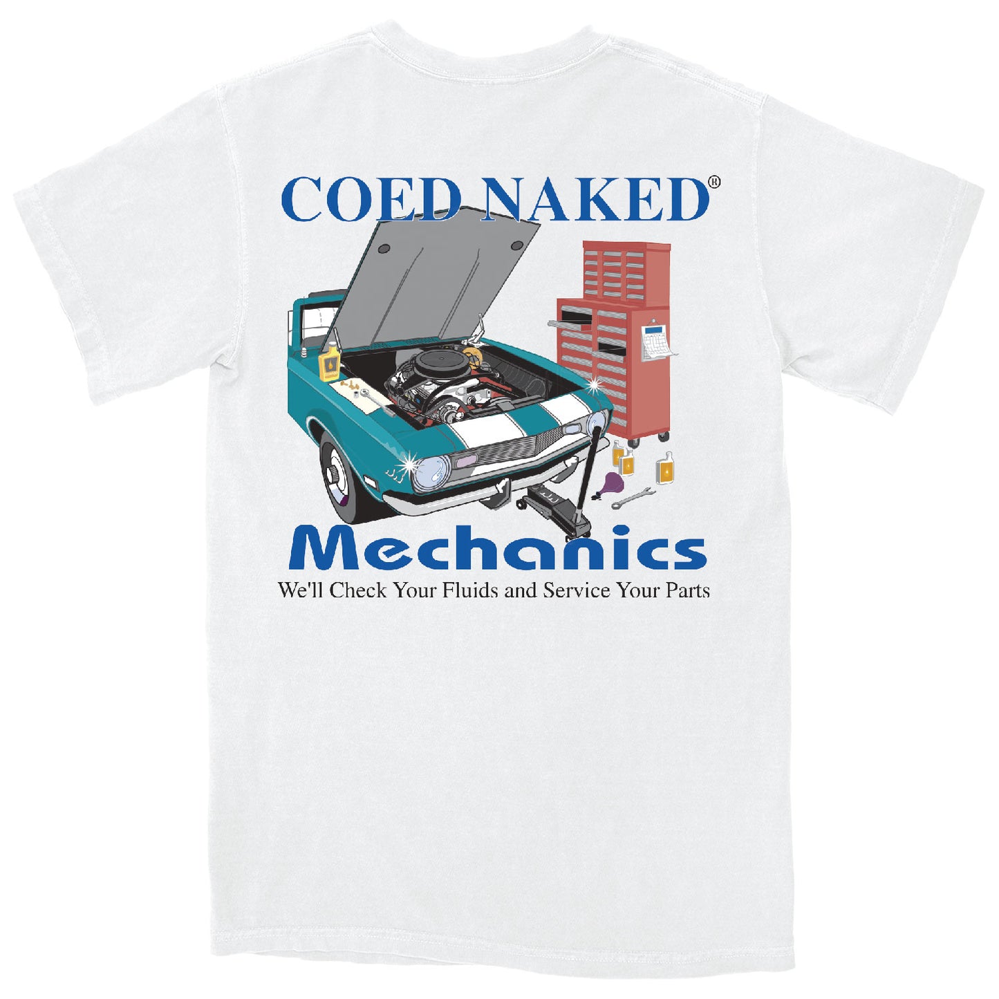Coed Naked Mechanics Vintage T-Shirt
